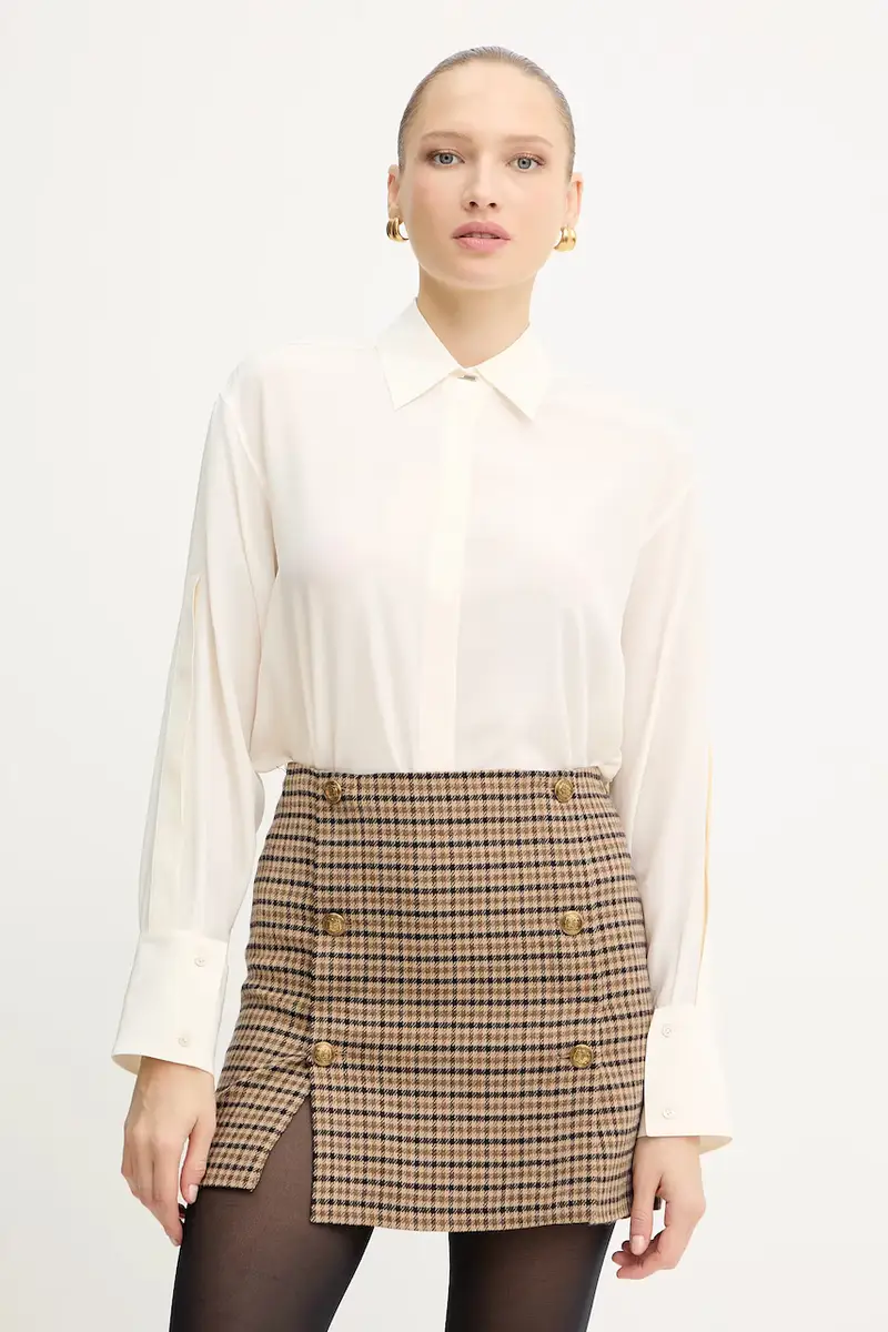 camicia in seta donna colore beige 50551961