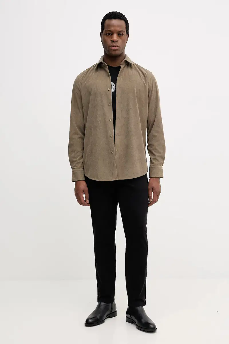 camicia in velluto a coste P-JOE-kent-C1-222 uomo 50550679 Verde miniatura 2