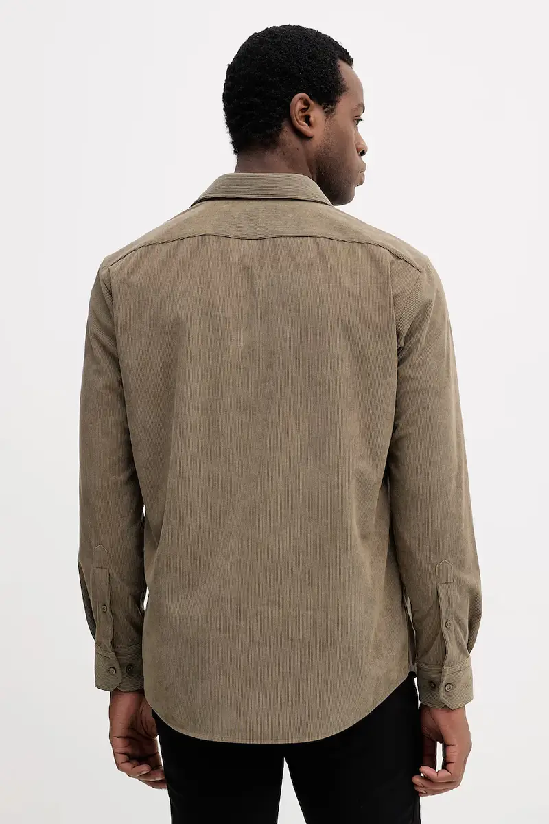 camicia in velluto a coste P-JOE-kent-C1-222 uomo 50550679 Verde miniatura 3