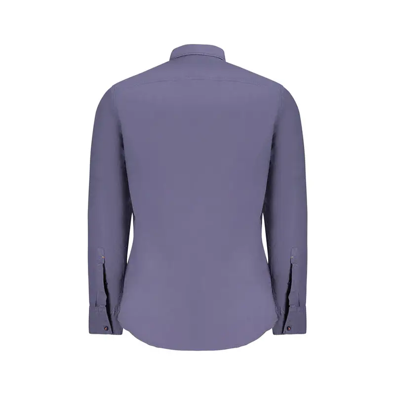 Camicia Maniche Lunghe Uomo Blu Ricamo miniatura 2