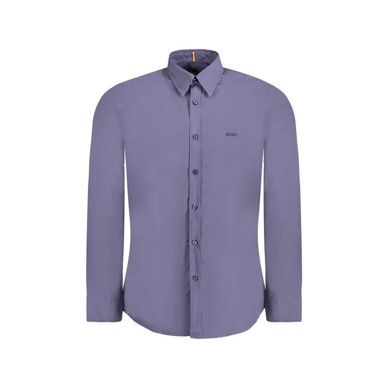 Camicia Maniche Lunghe Uomo Blu Ricamo
