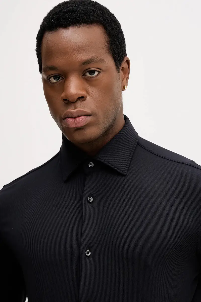 camicia P-HANK-kent-C1-222 uomo colore blu navy 50550068 miniatura 3