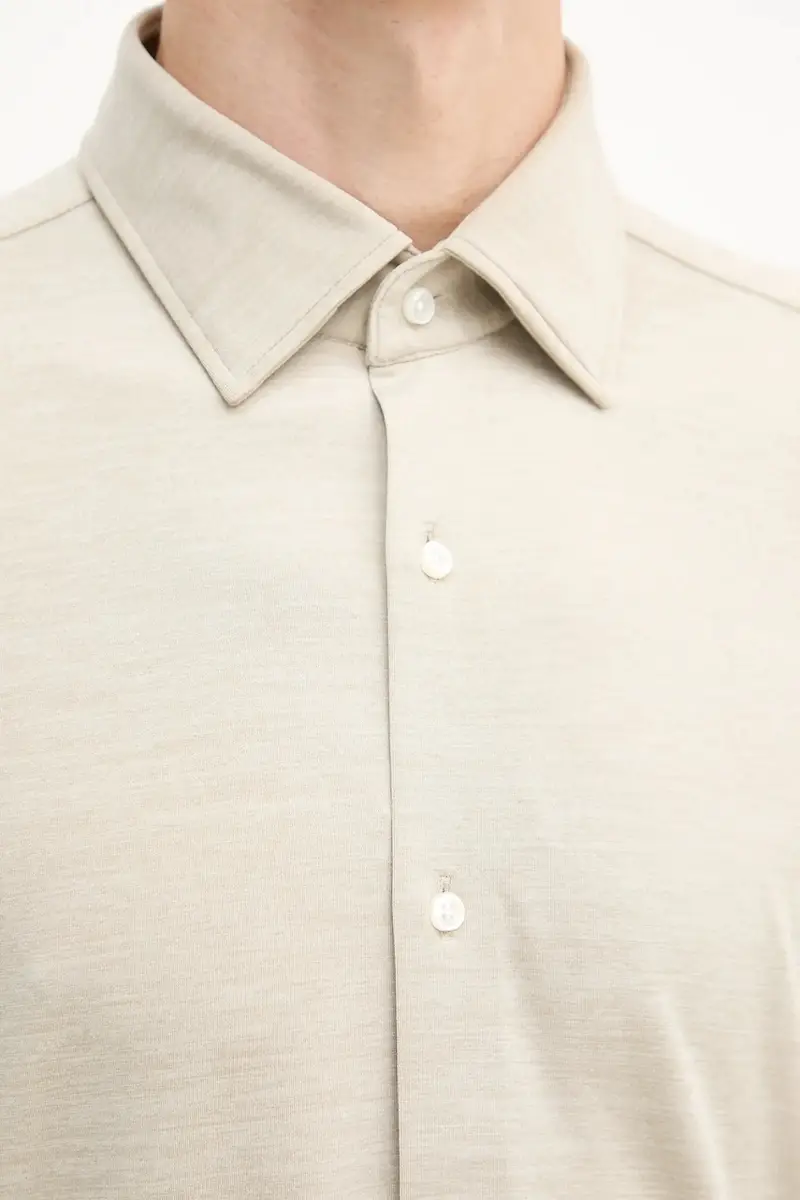 camicia uomo colore beige 50550563 miniatura 5