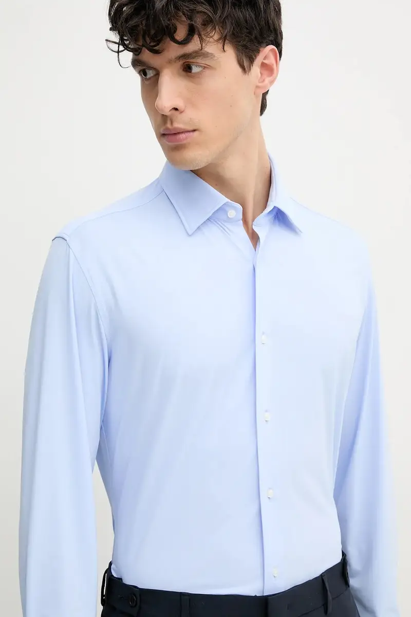 camicia uomo colore blu miniatura 4