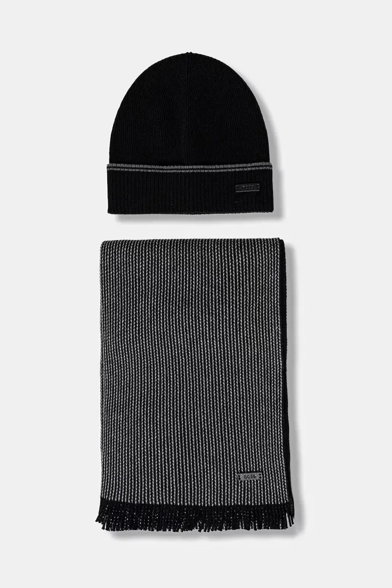 cappello e sciarpa con lana Hernesto_SET colore nero 50548858