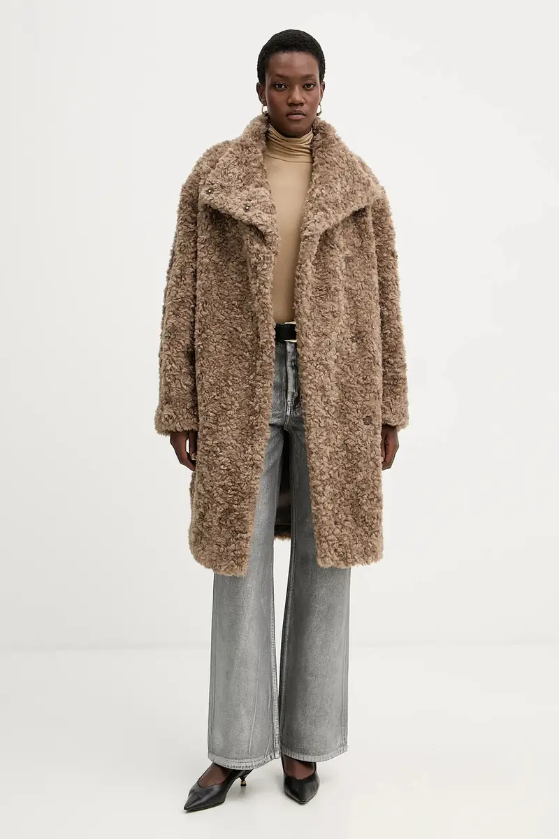 cappotto con aggiunta di lana colore beige 50548340 miniatura 2