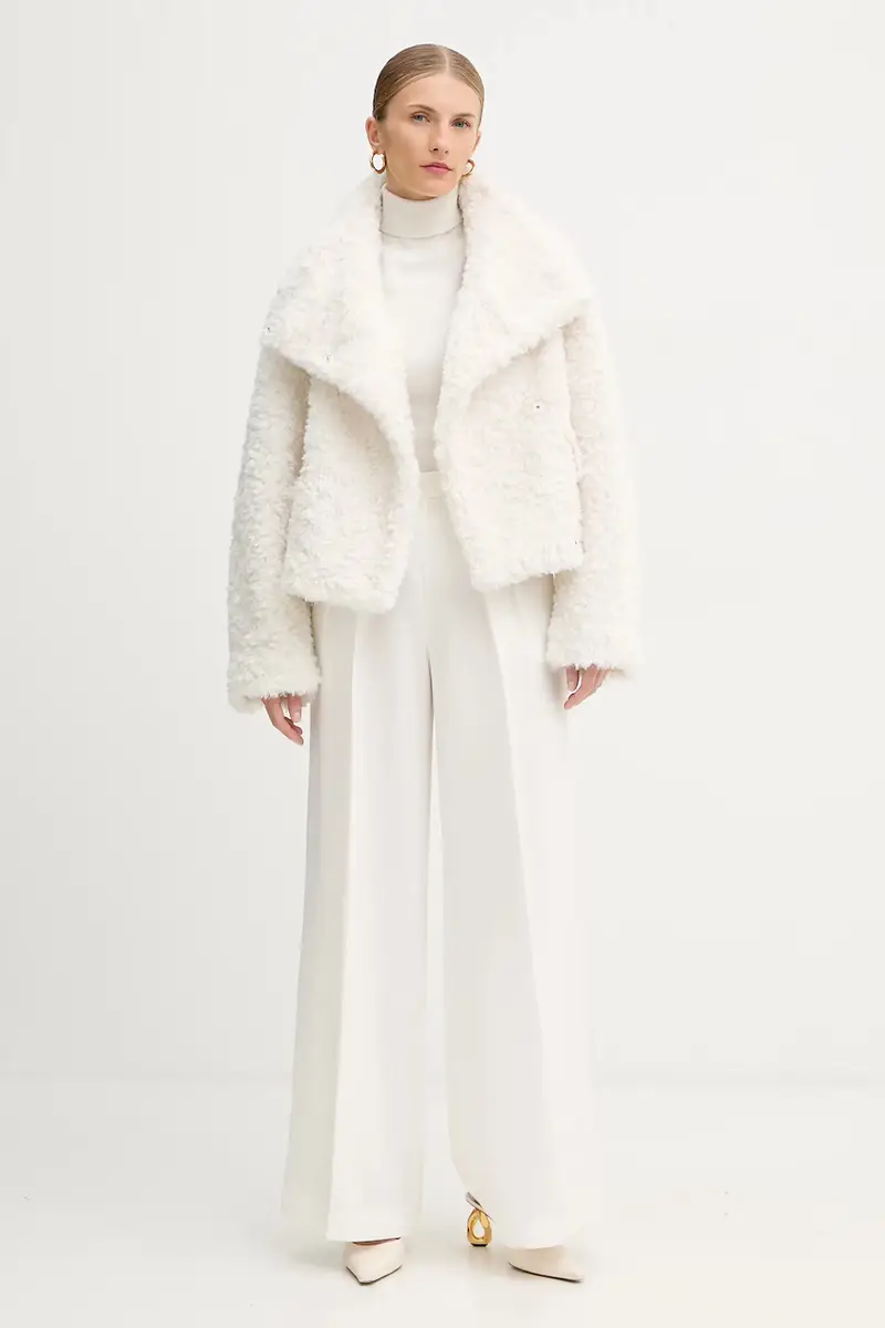 cappotto con aggiunta di lana colore bianco 50550632 miniatura 2