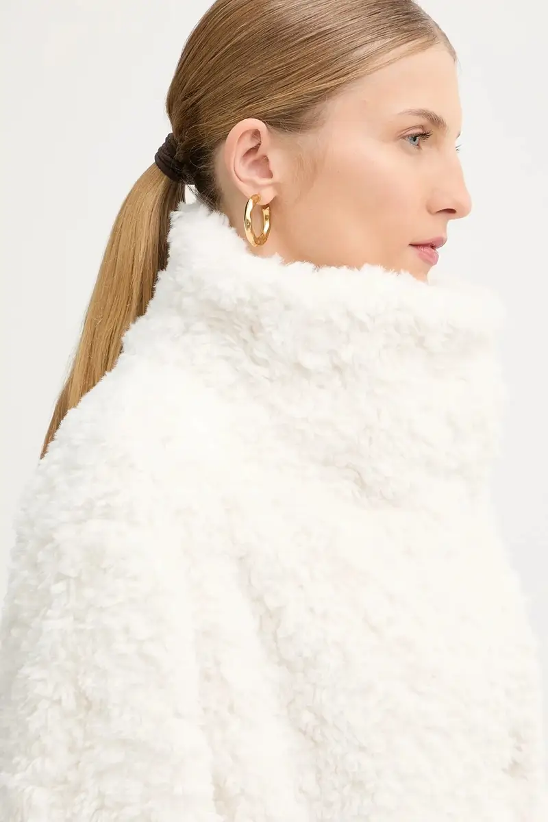 cappotto con aggiunta di lana colore bianco 50550632 miniatura 4