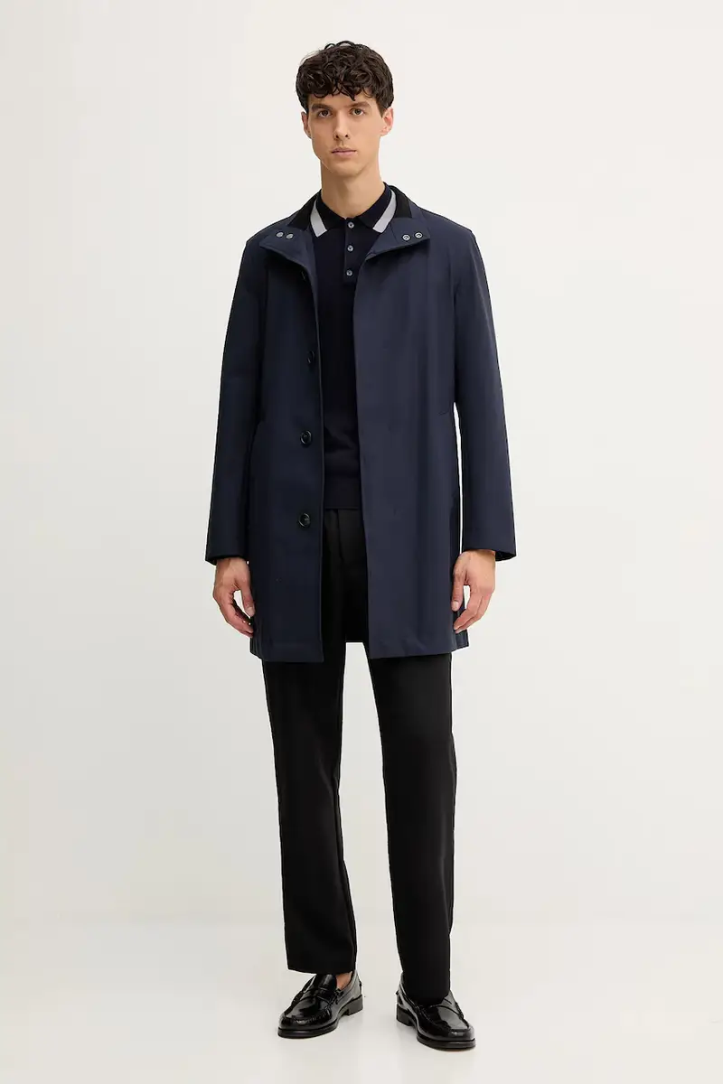 cappotto con aggiunta di lana colore blu navy 50546964 miniatura 2