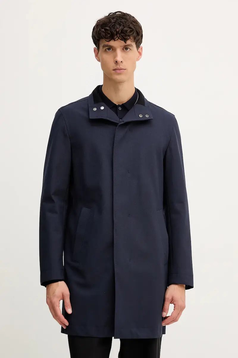 cappotto con aggiunta di lana colore blu navy 50546964