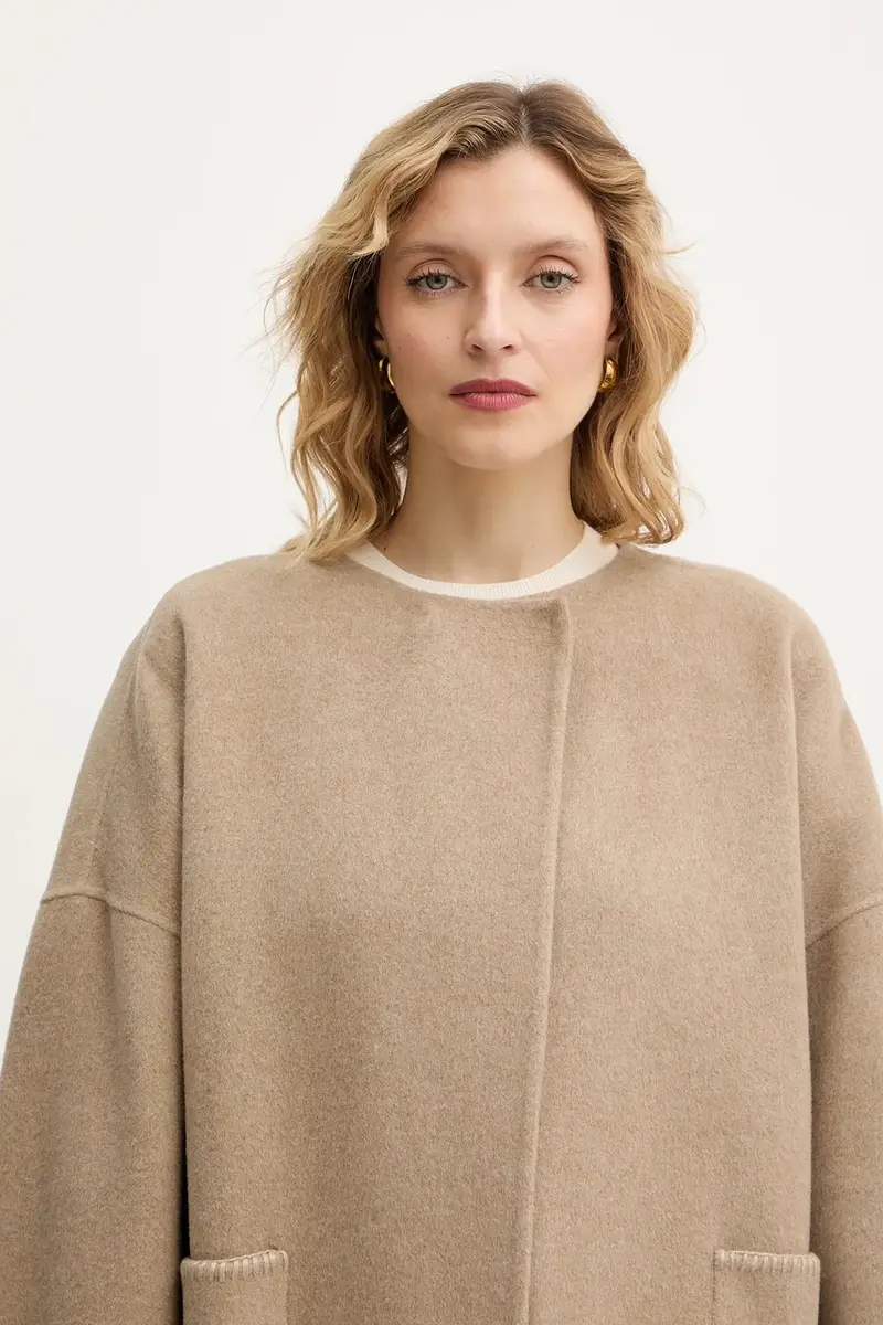 cappotto con lana Chalet Beige miniatura 5