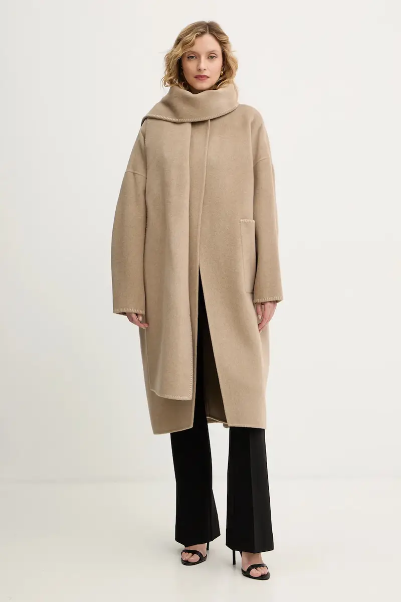 cappotto con lana Chalet Beige