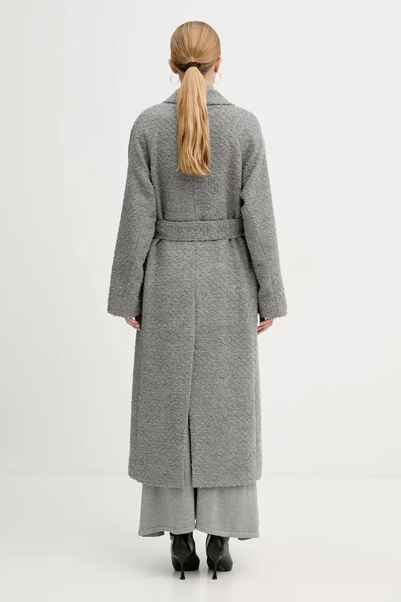 cappotto con lana colore grigio 50548338 miniatura 3