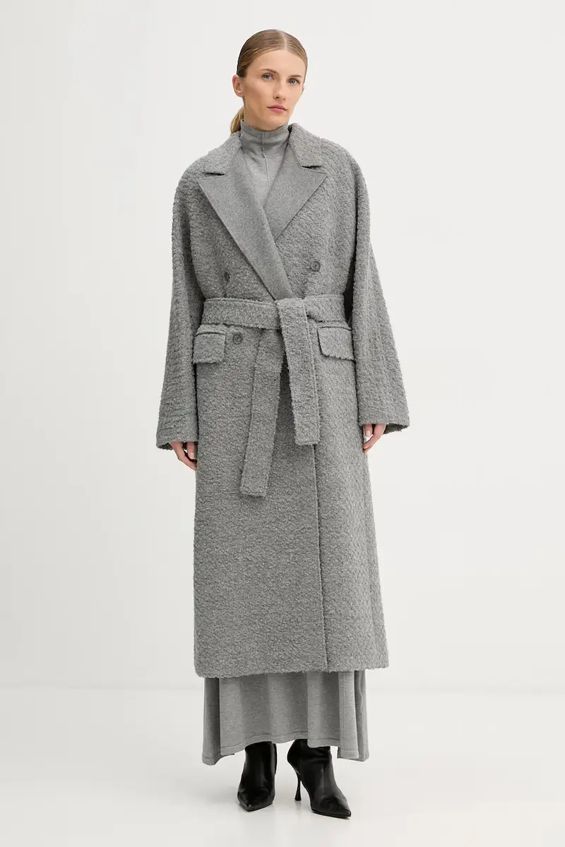 cappotto con lana colore grigio 50548338