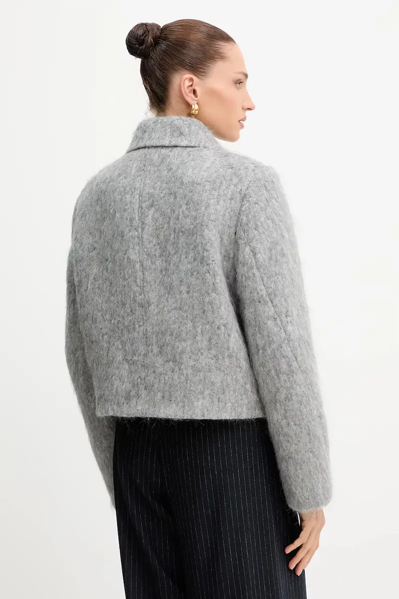 cappotto con lana colore grigio 50548767 miniatura 3