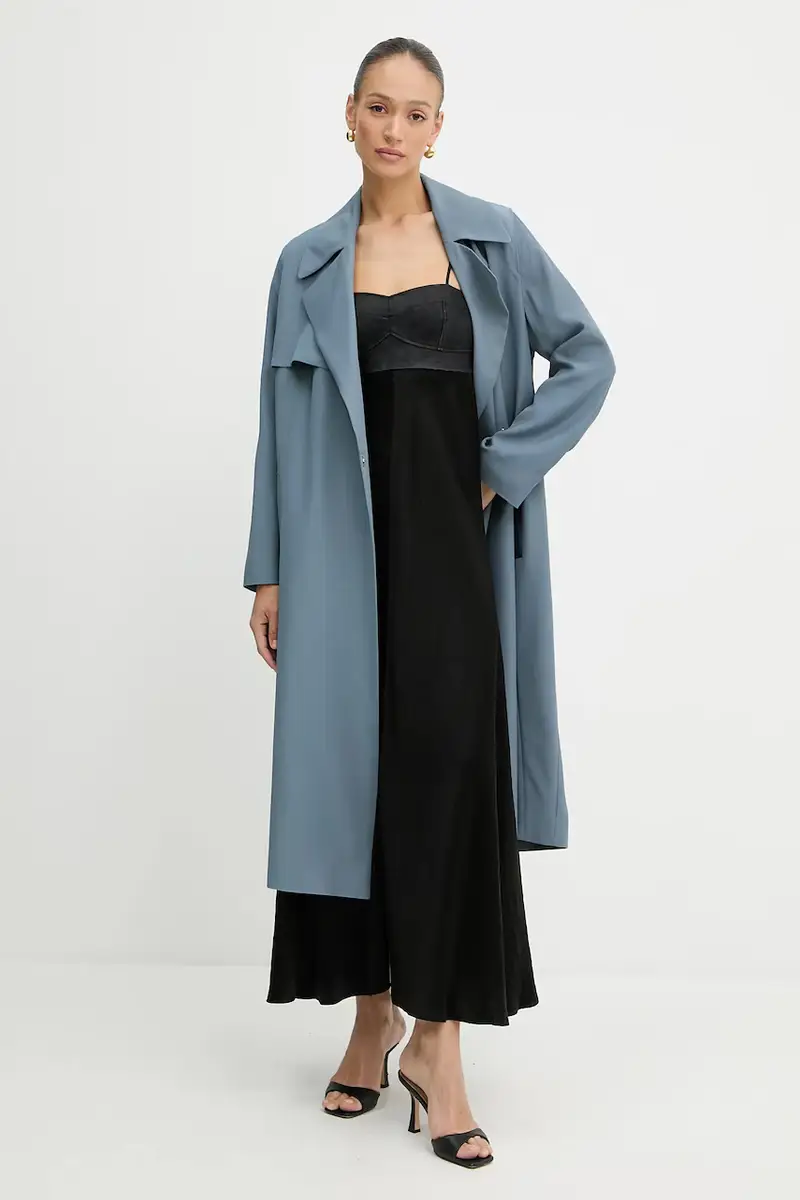 cappotto donna colore blu 50541507 miniatura 2