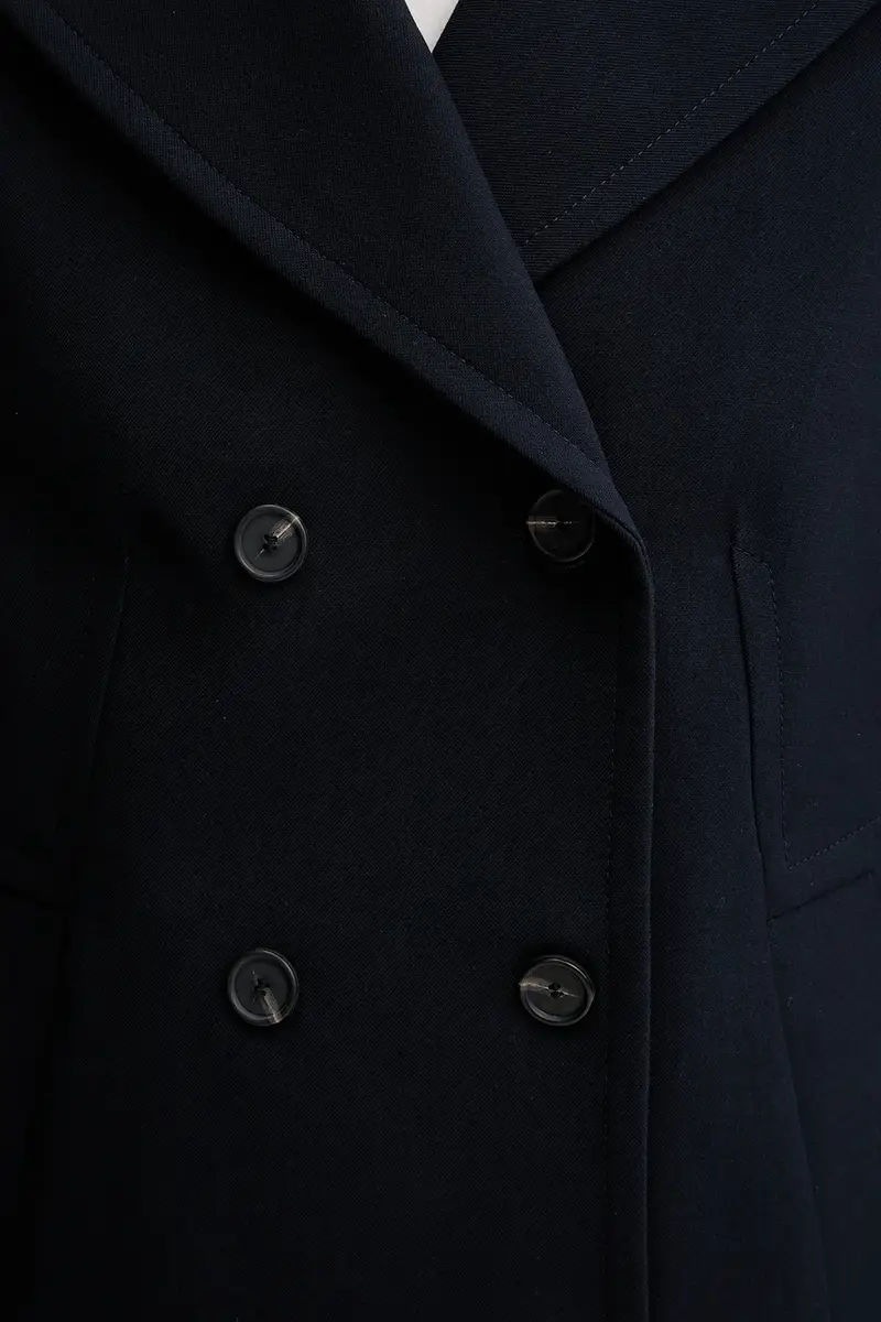 cappotto in cotone donna colore blu navy 50541523 miniatura 5