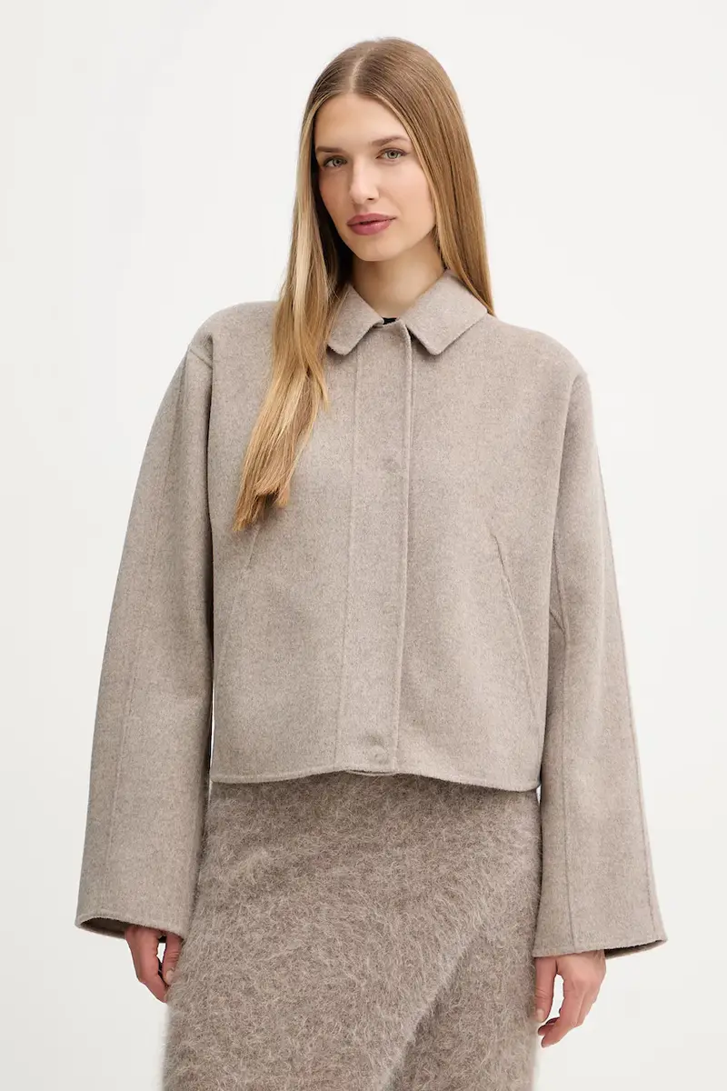 cappotto in lana Cafeta_DF Beige