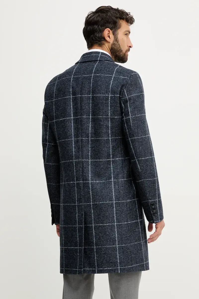 cappotto in lana colore blu navy 50551092 miniatura 3