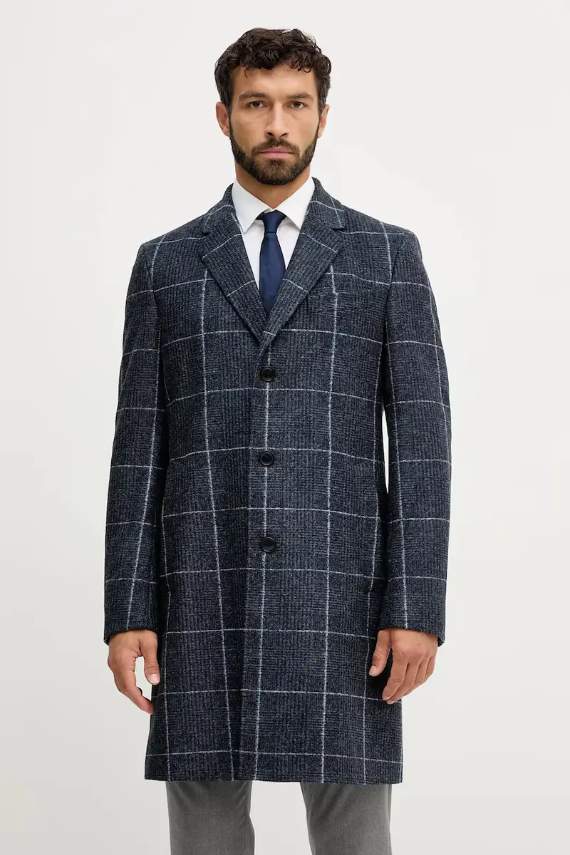 cappotto in lana colore blu navy 50551092