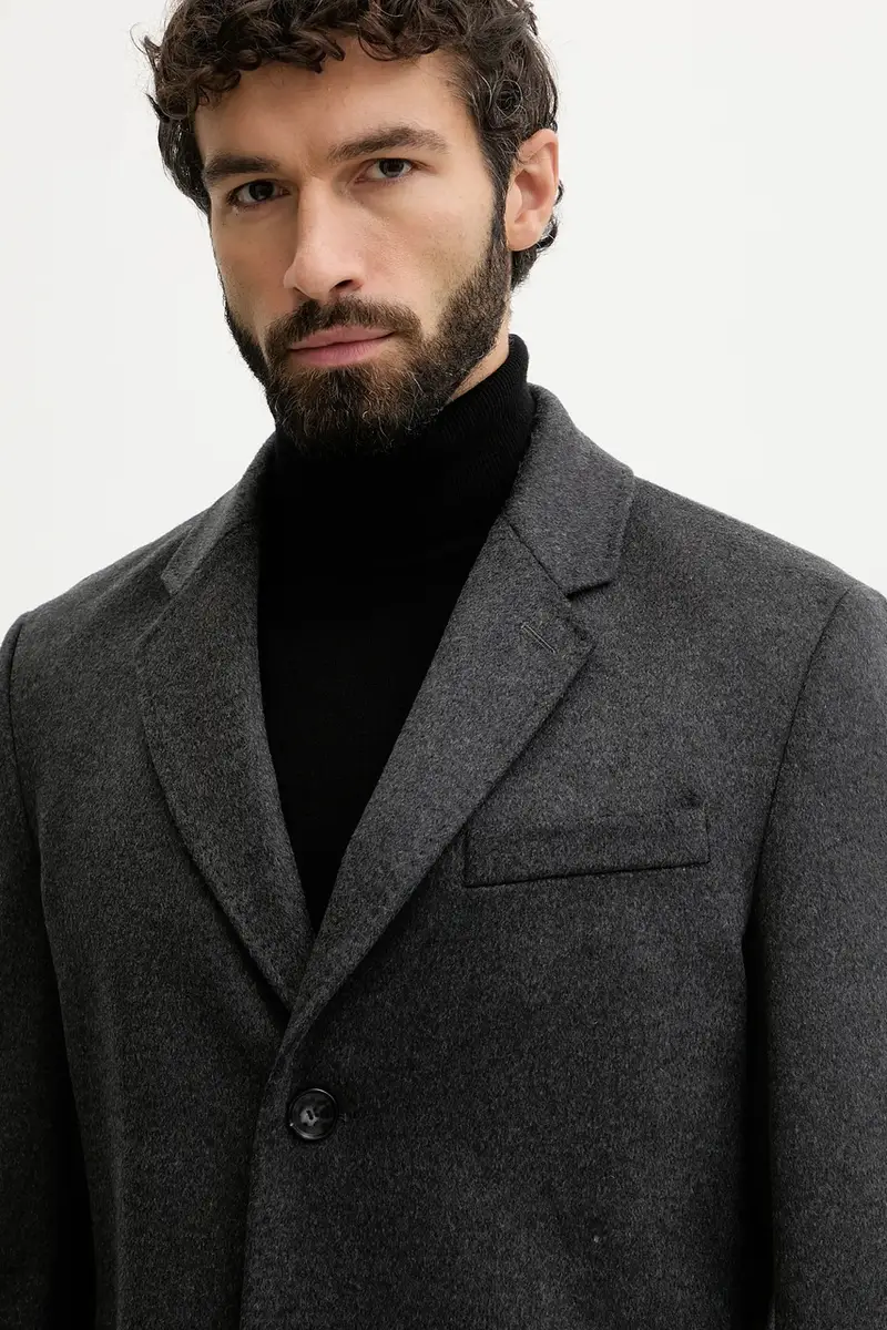 cappotto in lana colore grigio 50549187 miniatura 4