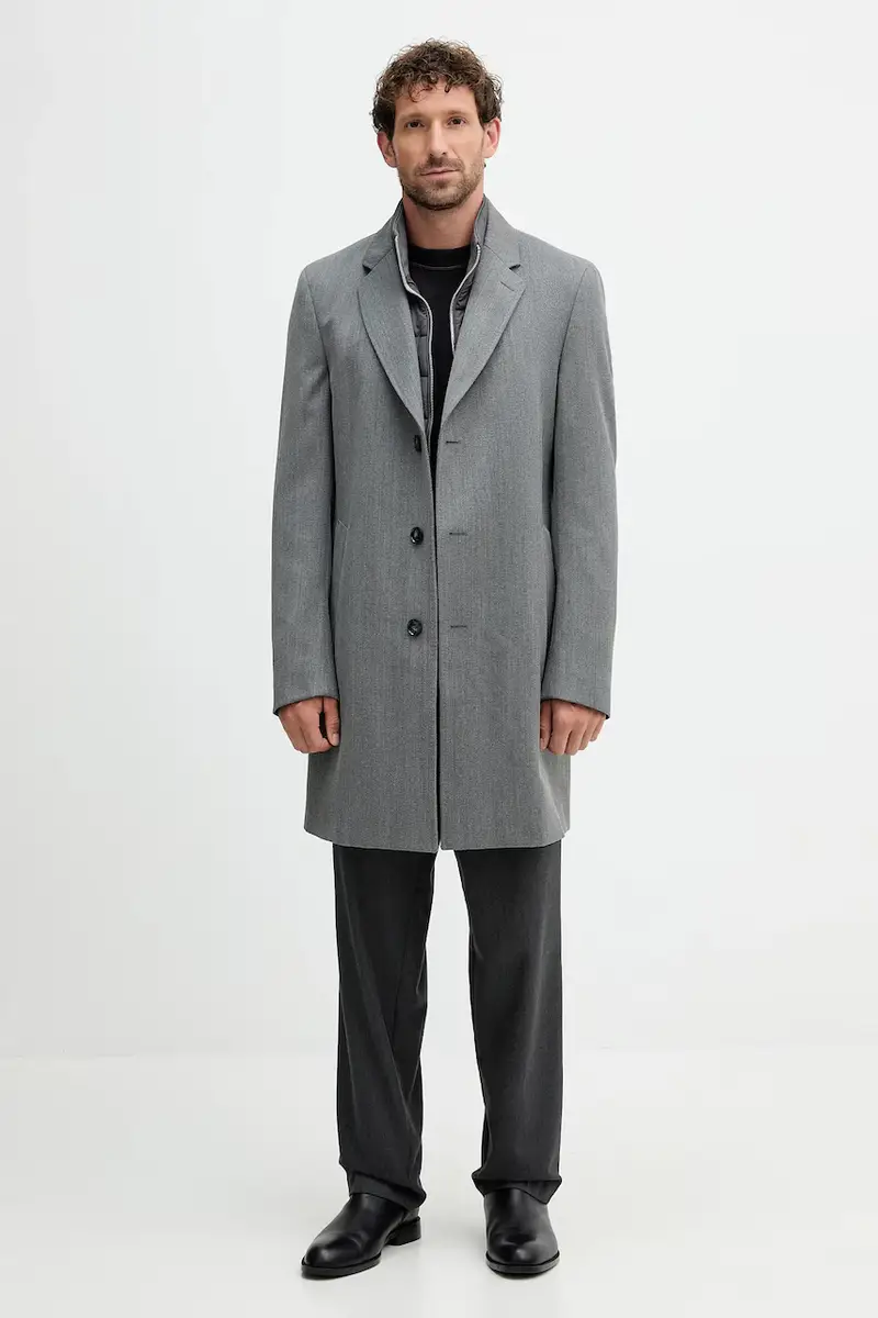 cappotto in lana colore grigio 50551117 miniatura 2