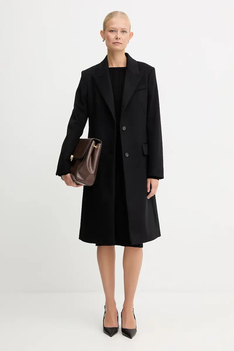 cappotto in lana colore nero 50548371 miniatura 2