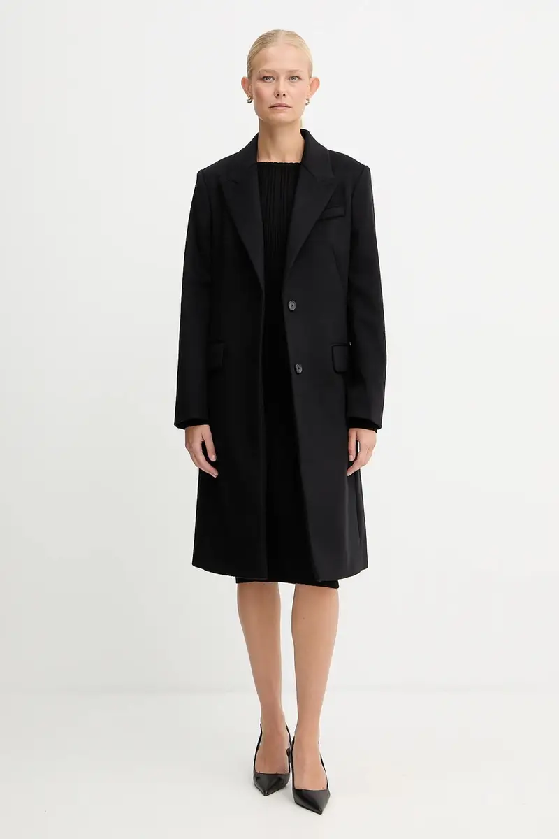 cappotto in lana colore nero 50548371 miniatura 4