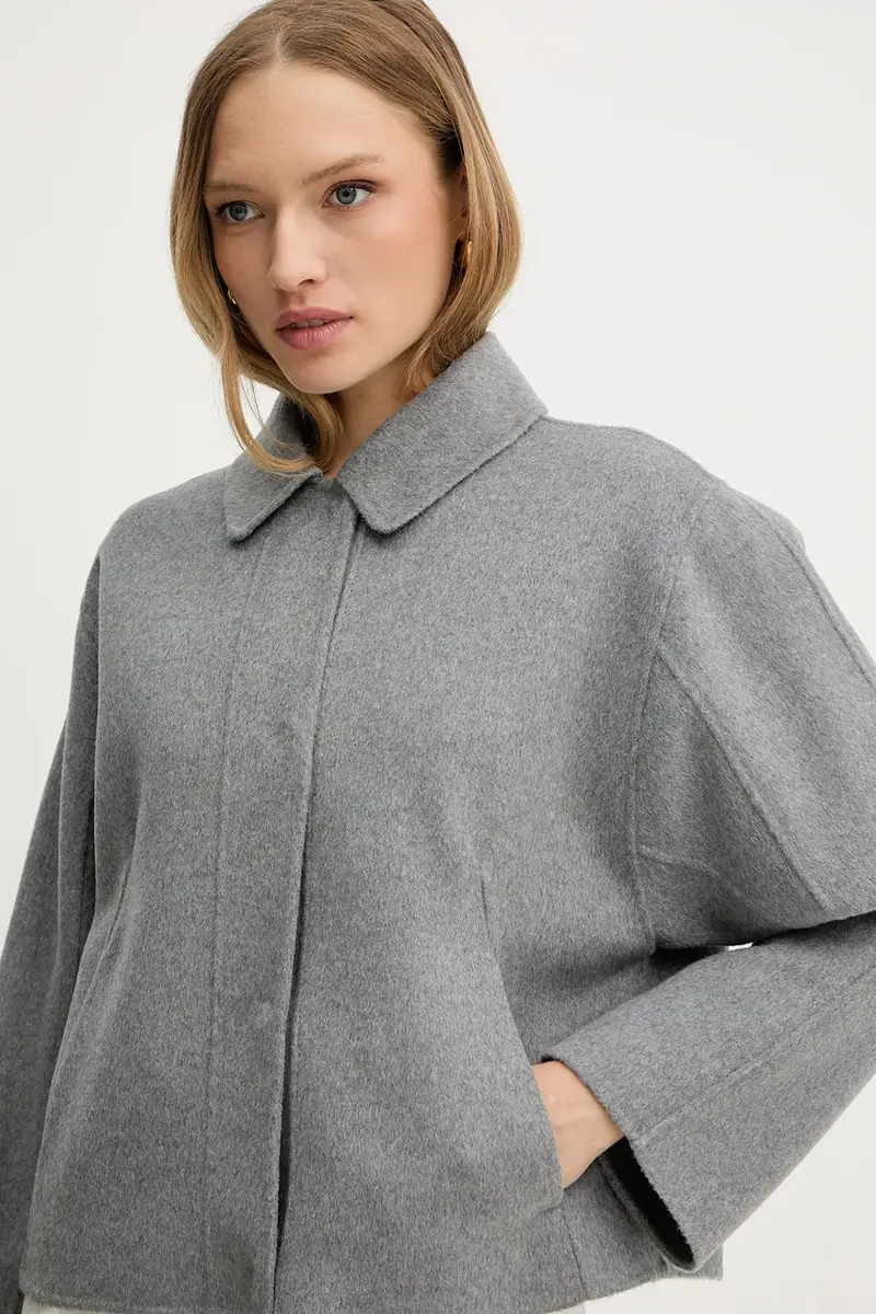 cappotto in lana donna colore grigio 50543170 miniatura 4