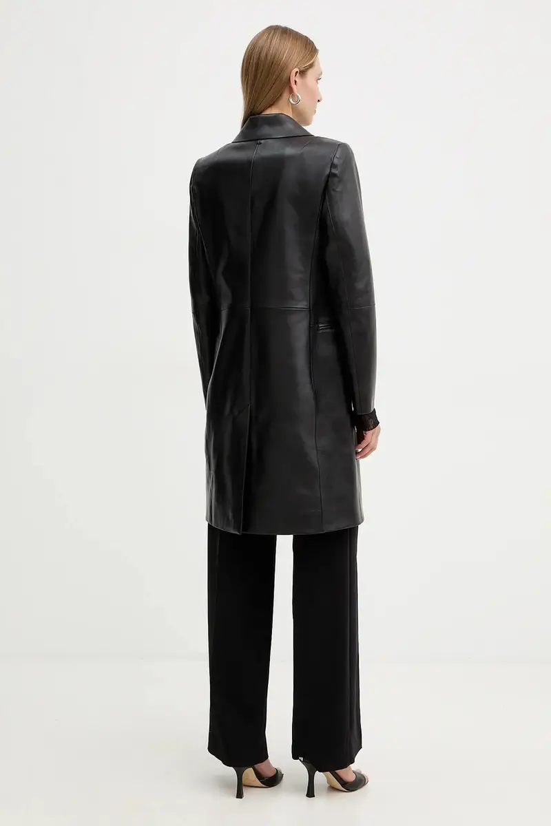 cappotto in pelle Sonnet Nero miniatura 3