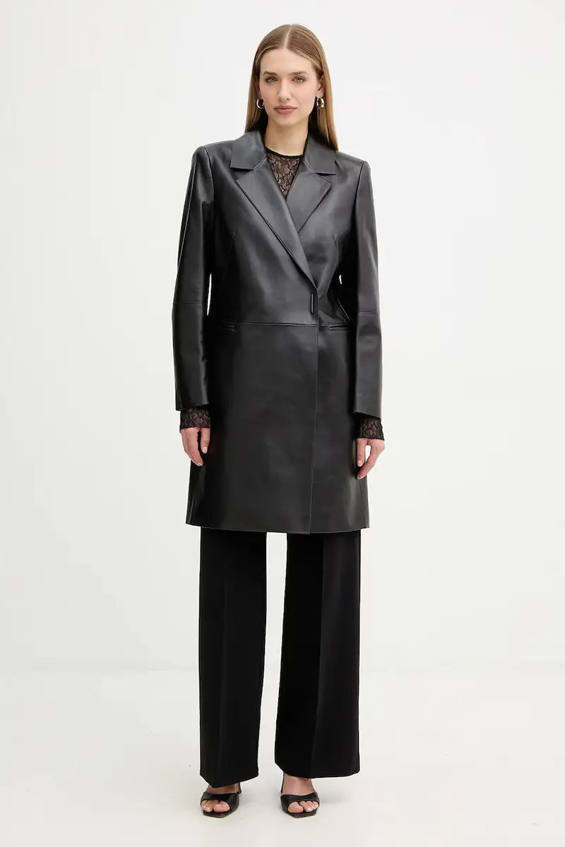 cappotto in pelle Sonnet Nero