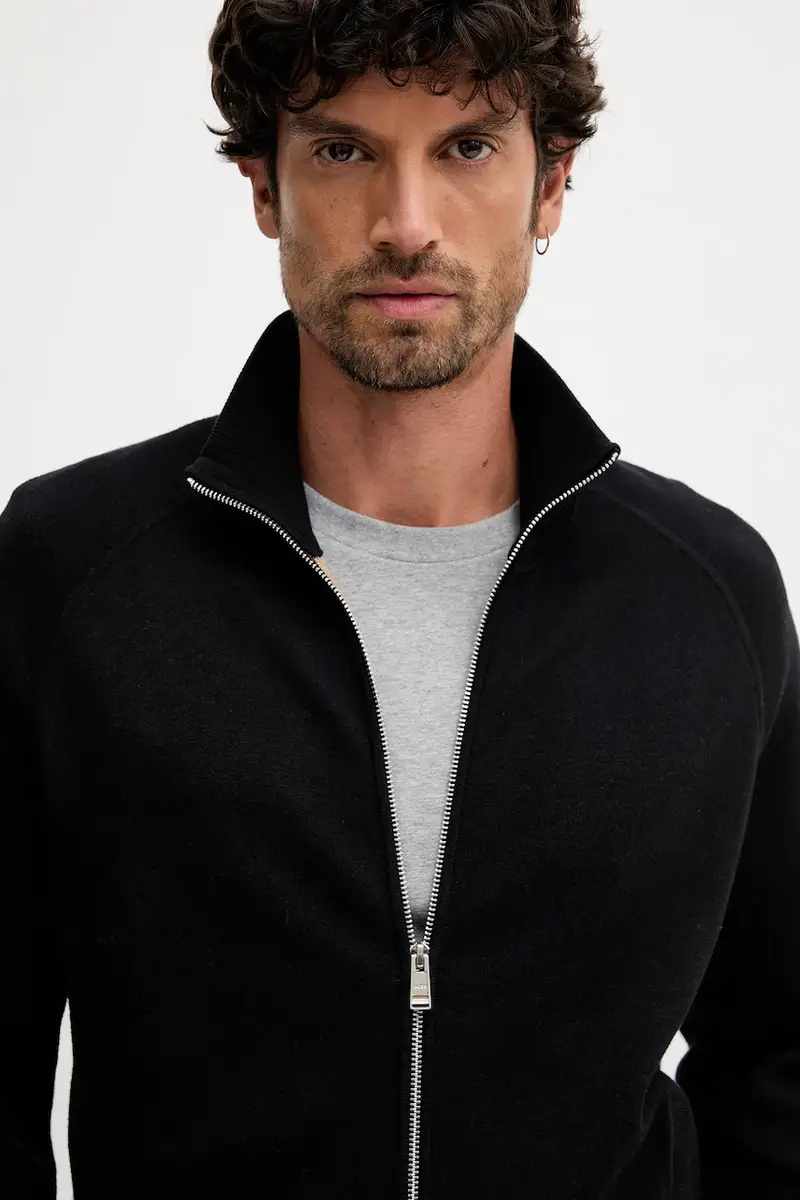 cardigan con lana colore nero 50543150 miniatura 4