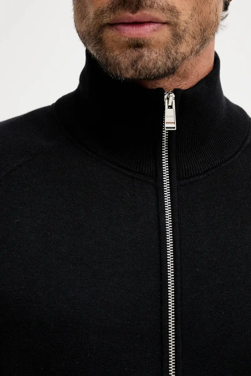 cardigan con lana colore nero 50543150 miniatura 5