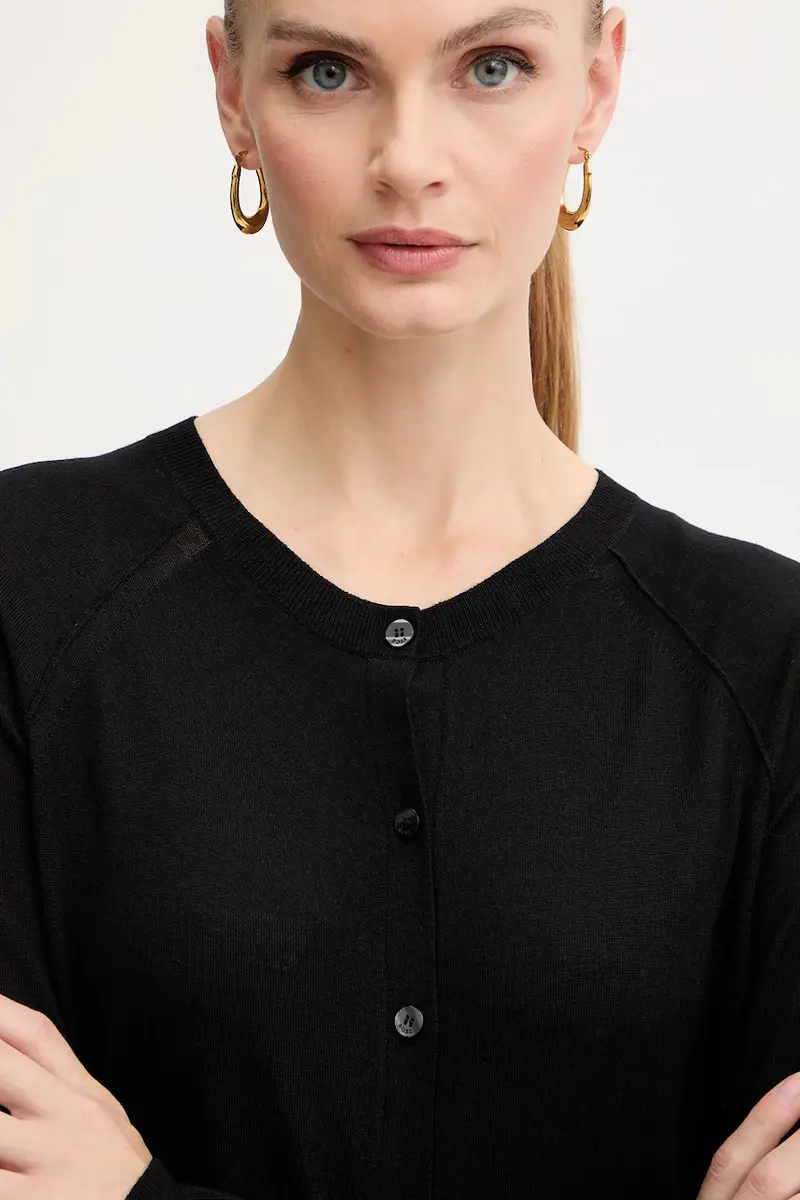 Boss Cardigan Donna Nero 3648371 miniatura 4