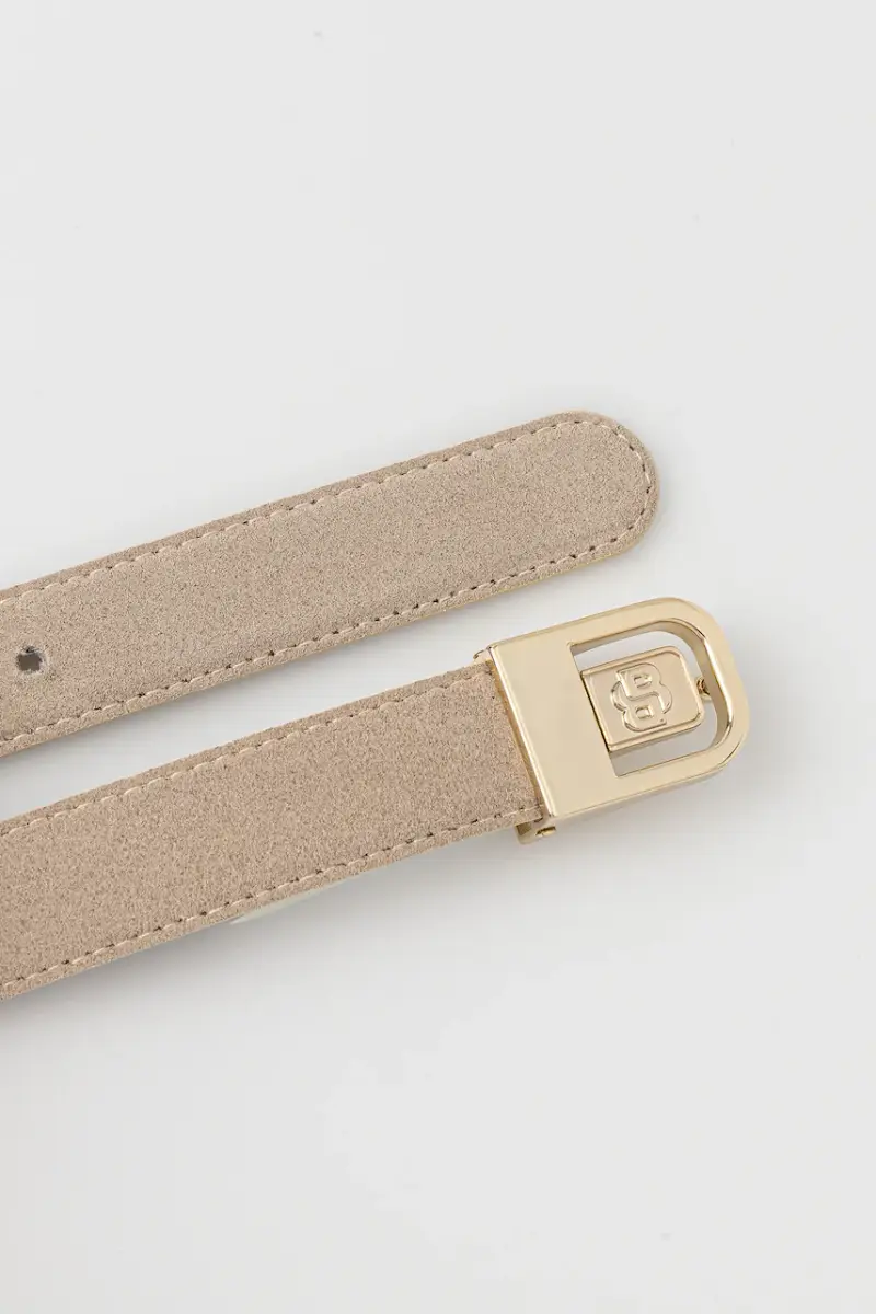 cintura in pelle bilaterale donna colore bianco 50553340 Beige miniatura 2