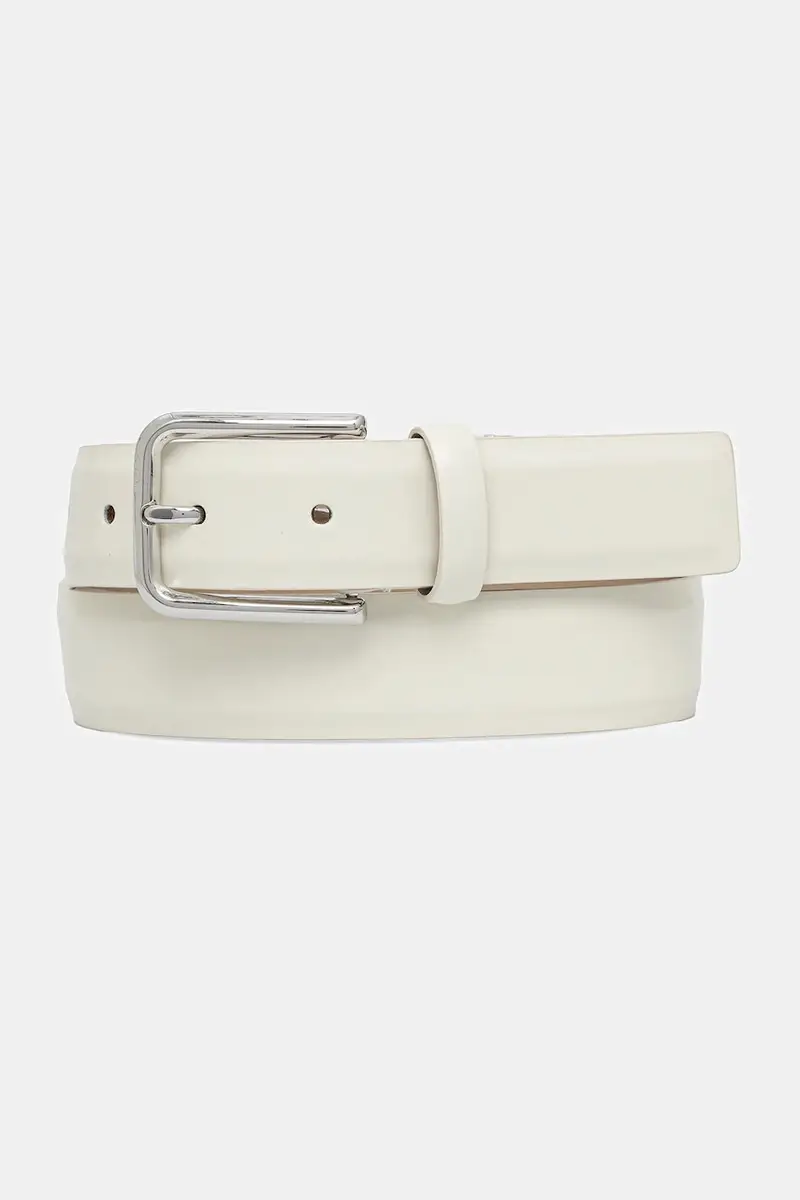 cintura in pelle colore beige 50536998