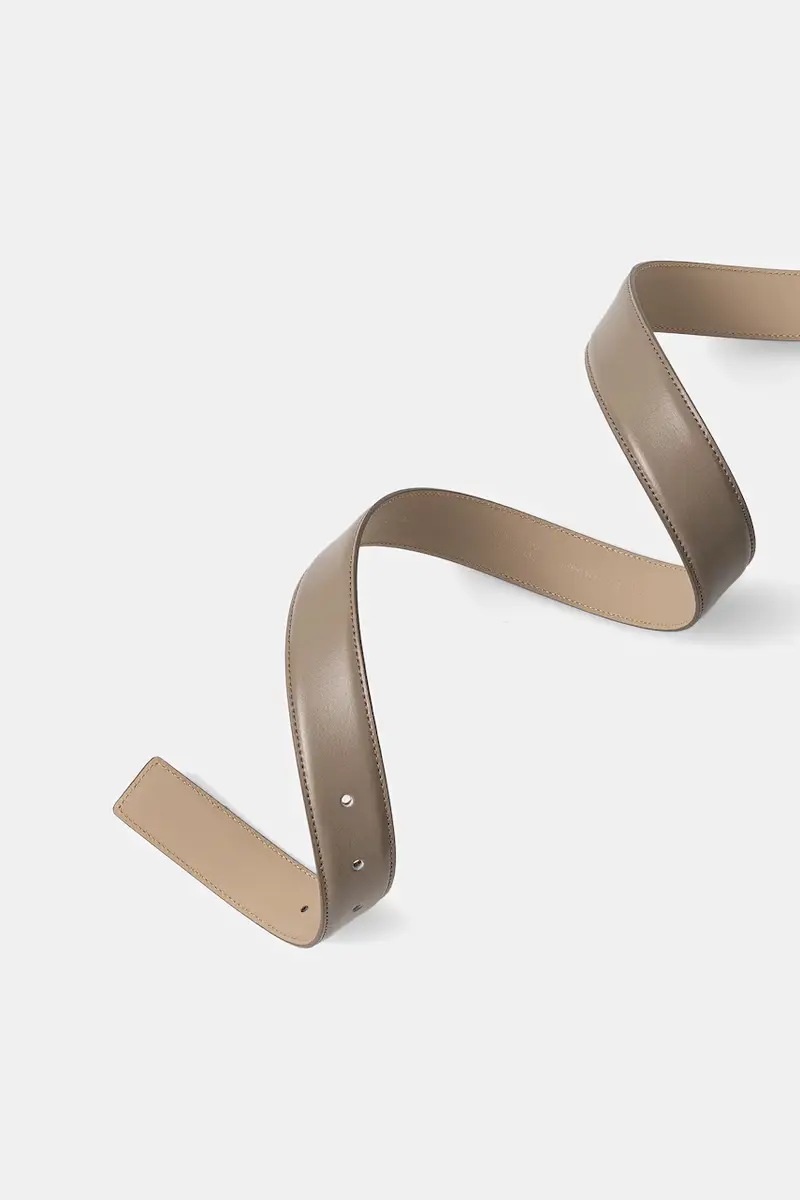 cintura in pelle donna colore nero 50536887 Beige miniatura 2