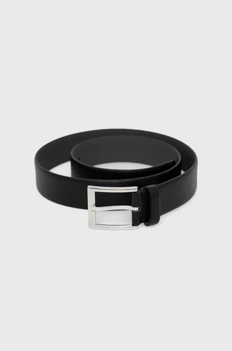 cintura in pelle uomo Nero