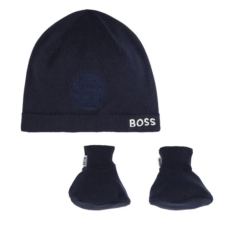 Completo cappello e calzini Boss J51633 Blu scuro