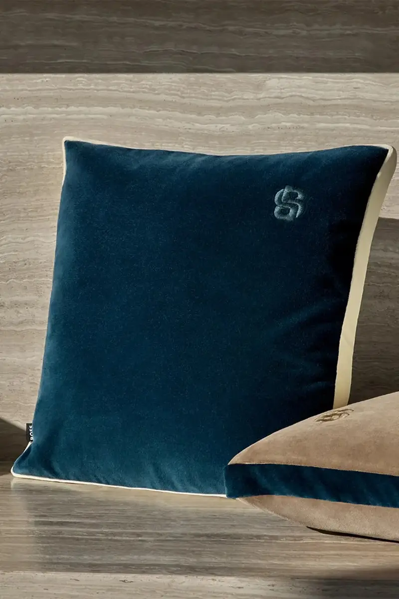 federa di cotone BVELVET Midnight 43 x 43 cm colore blu navy miniatura 4