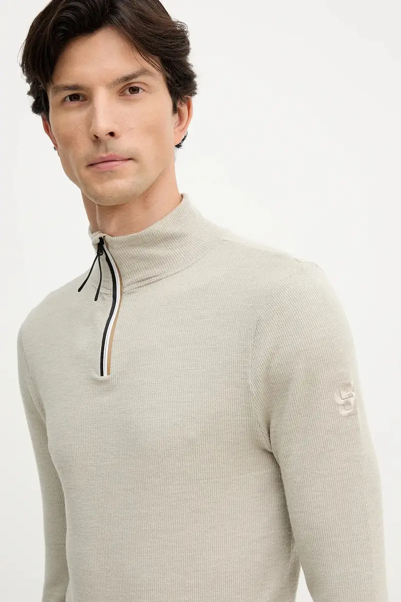 felpa con lana colore beige 50544368 miniatura 4