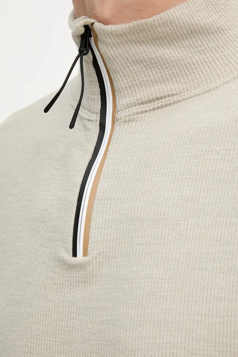 felpa con lana colore beige 50544368 miniatura 5