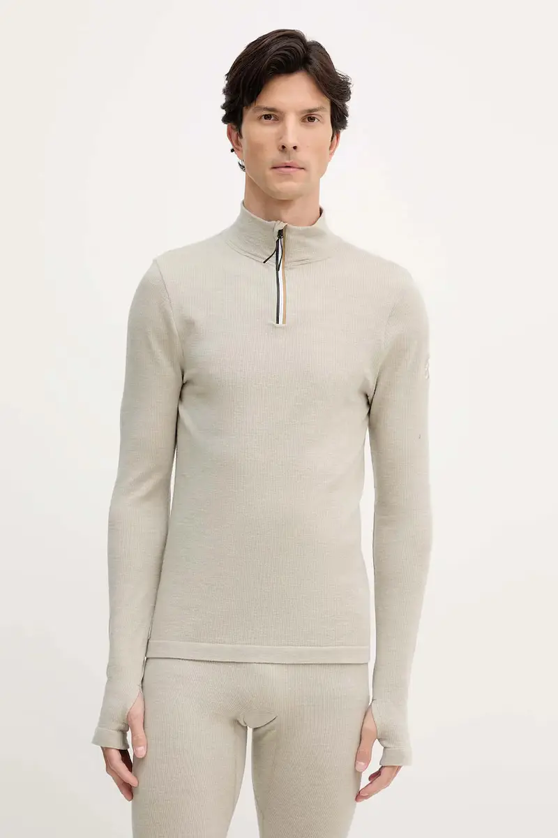 felpa con lana colore beige 50544368