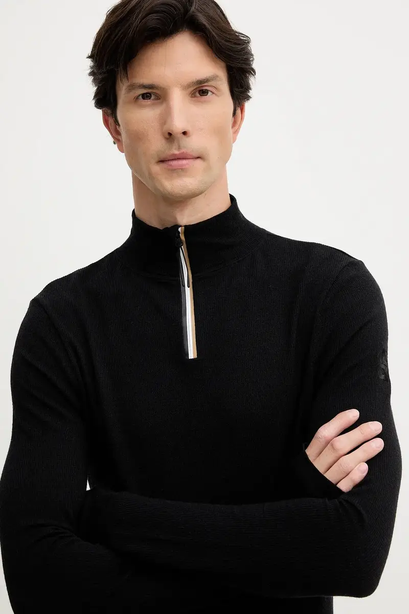 felpa con lana colore nero 50544368 miniatura 4