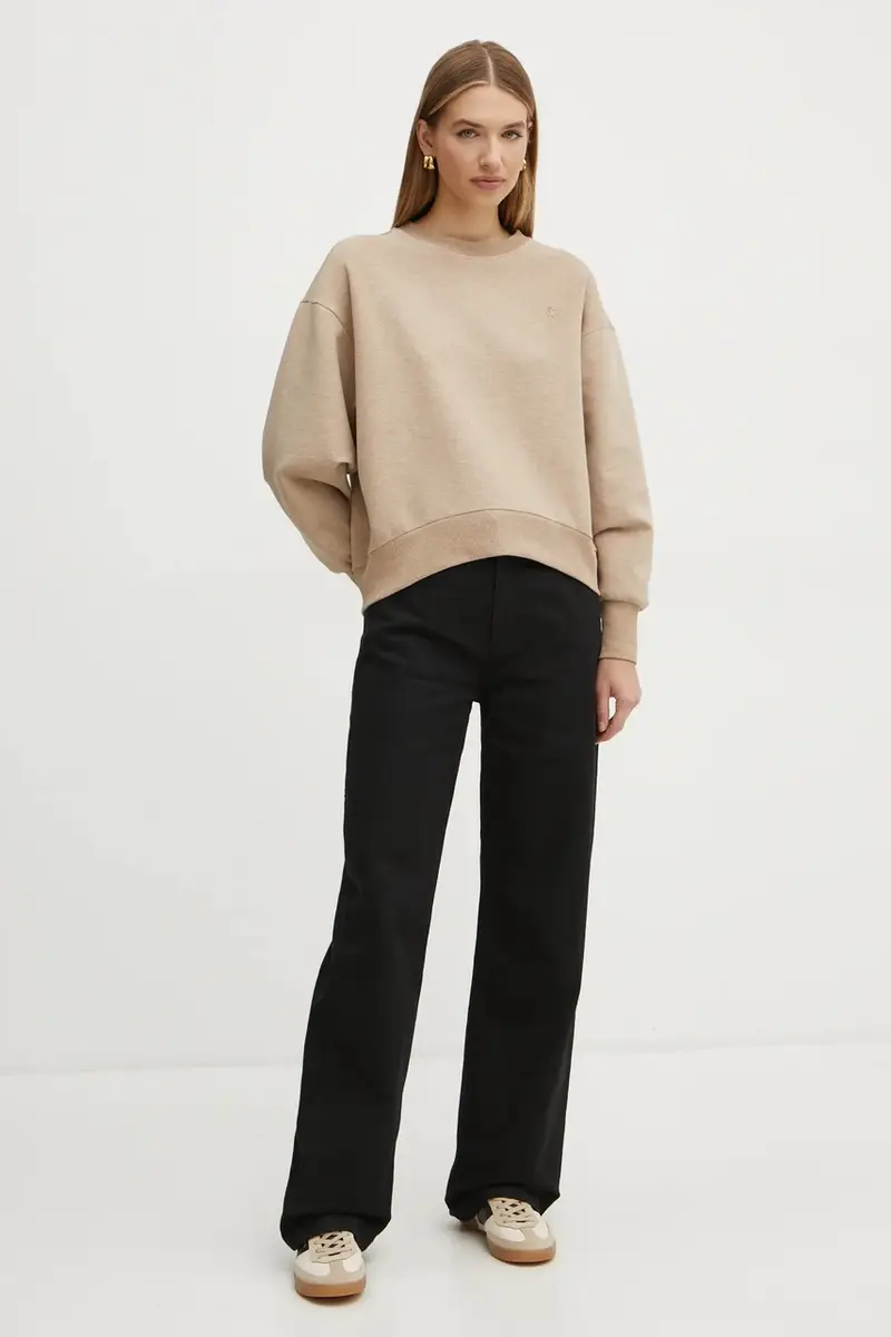 felpa donna colore beige 50534558 miniatura 2