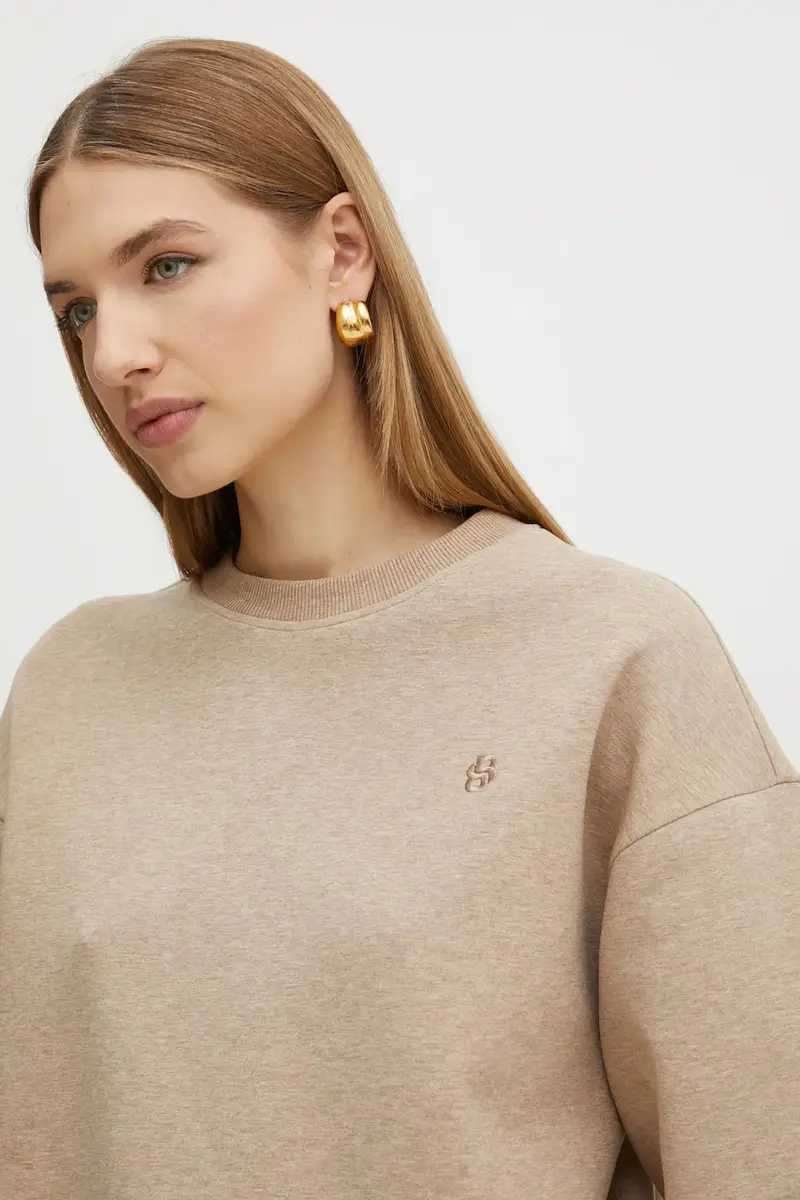 felpa donna colore beige 50534558 miniatura 4