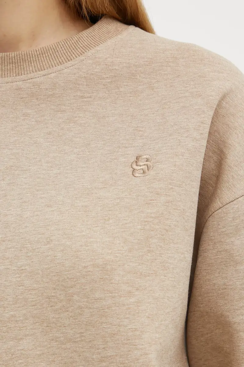 felpa donna colore beige 50534558 miniatura 5