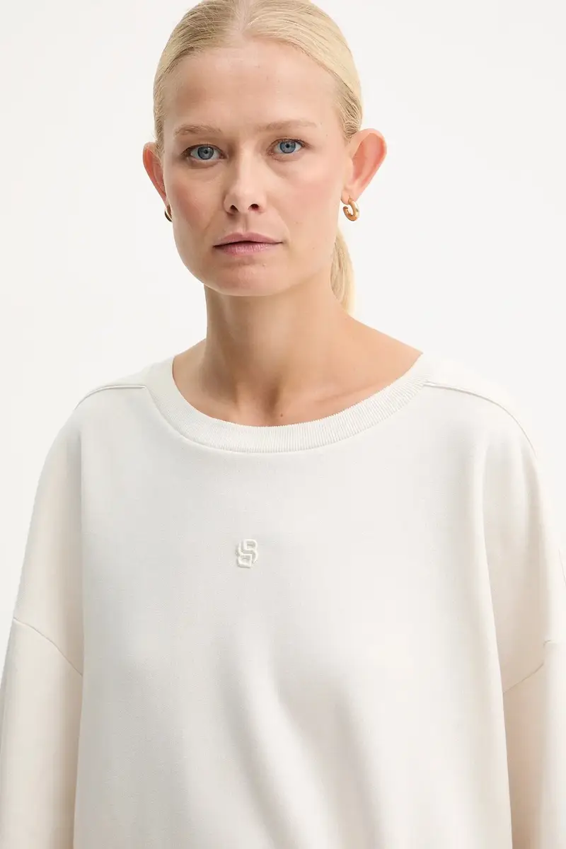 felpa donna colore beige 50550338 miniatura 4