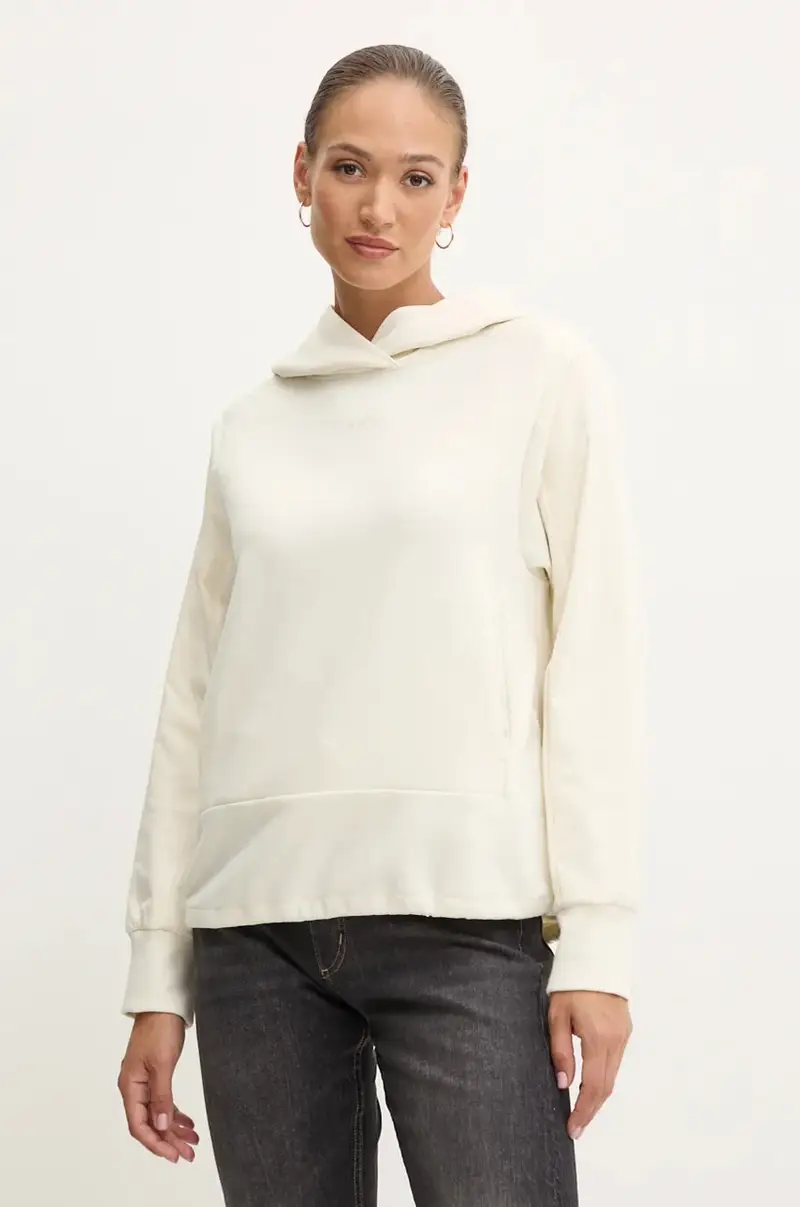 felpa donna colore beige con cappuccio 50524545