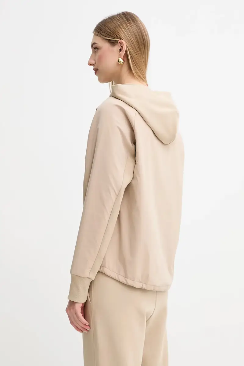 felpa donna colore beige con cappuccio 50553638 miniatura 3